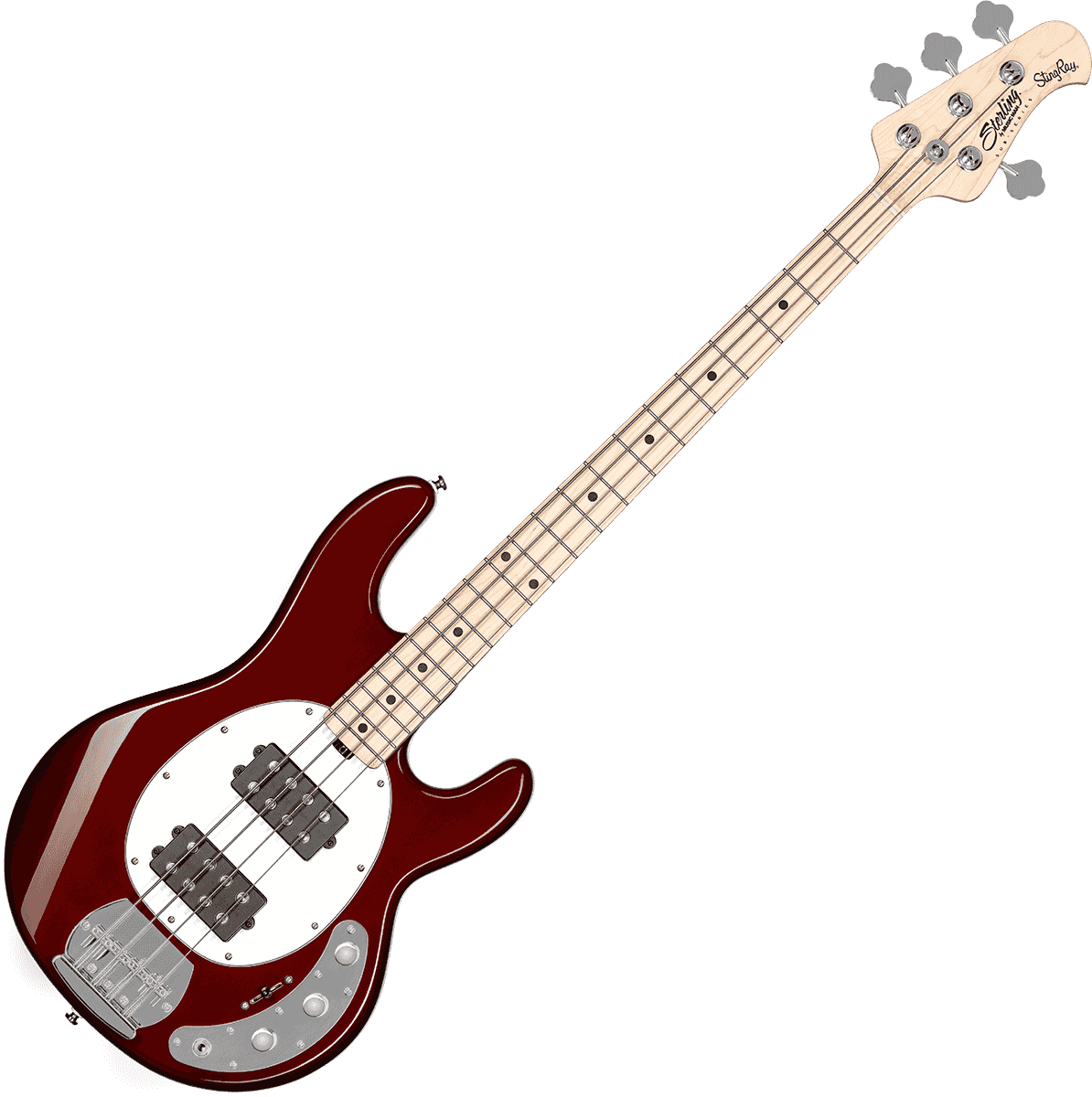 Sterling Stingray Ray4 HH Bass, Candy Apple Red Elektrische basgitaar