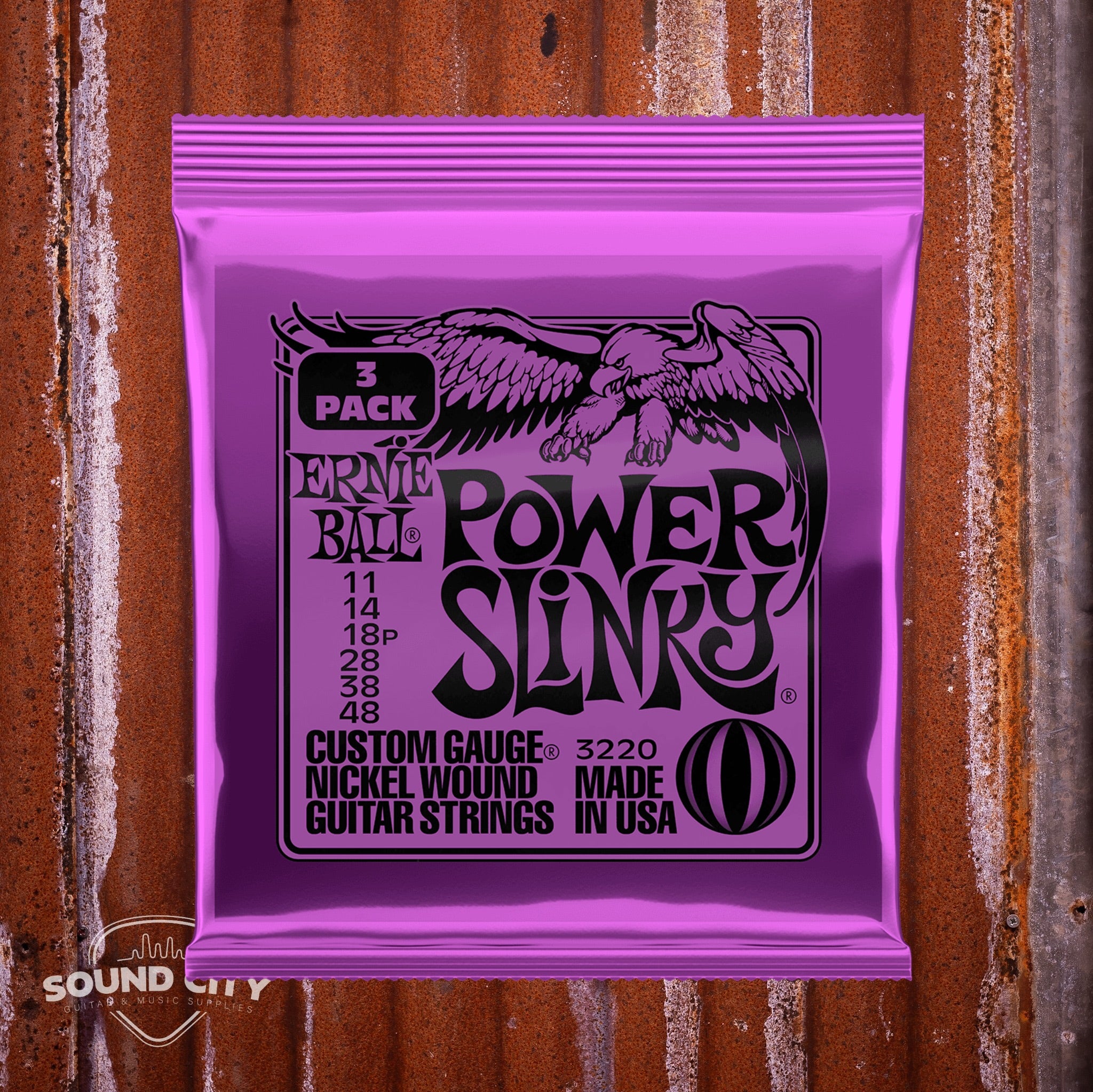 Ernie Ball 3220 Power Slinky 11-48 snaren (3 Pack)