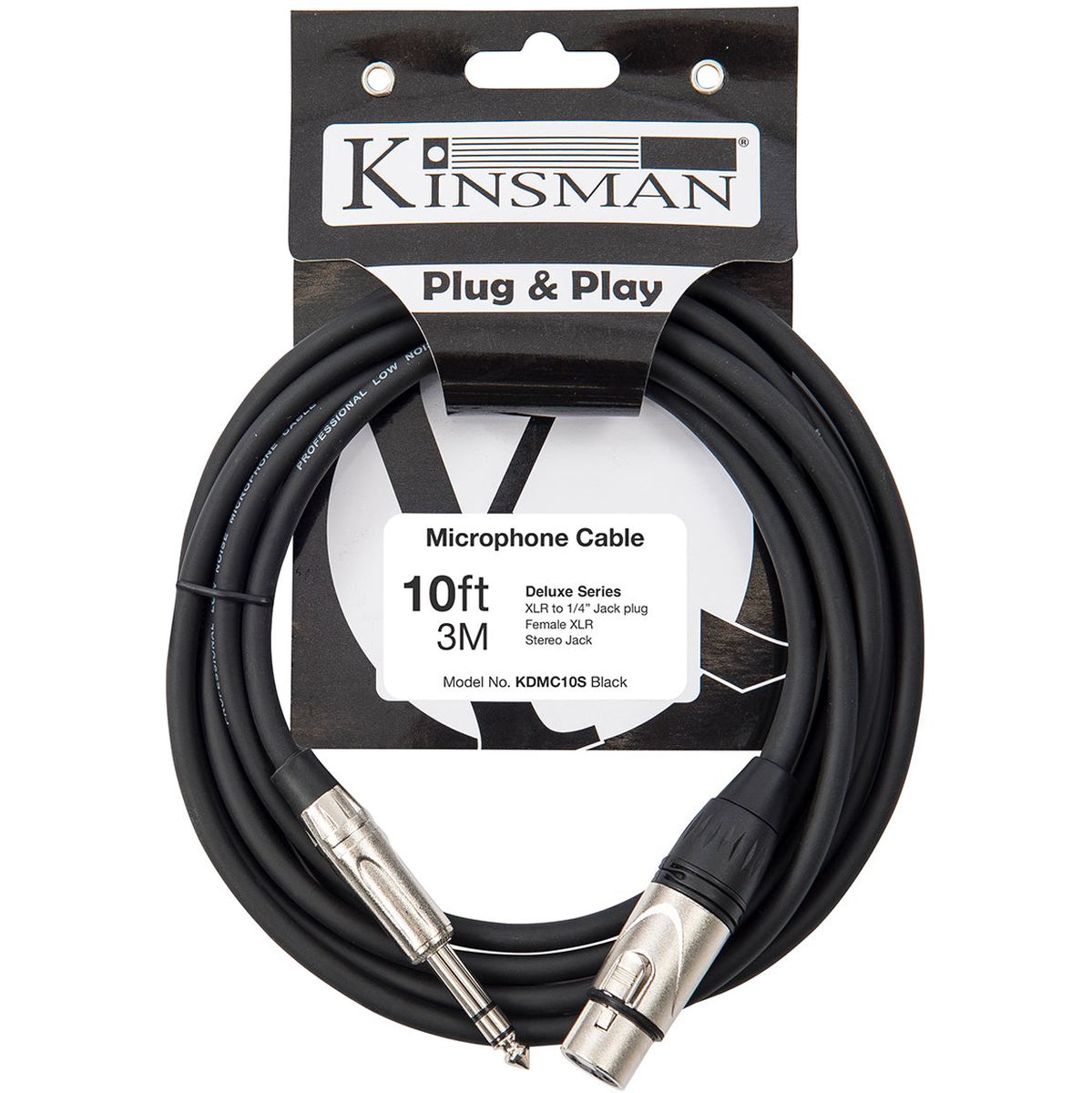 Kinsman Deluxe Stereo Microphone Cable - 10FT