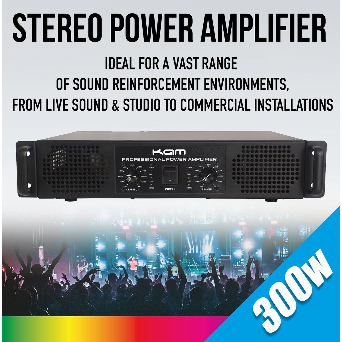 Kam Professional Stereo 300W Power Amplifier
