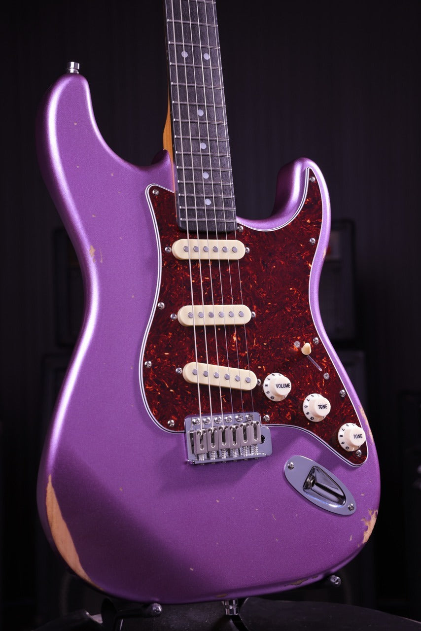 Patina PS-7 Purple Relic HSS S-Style Elektrische gitaar