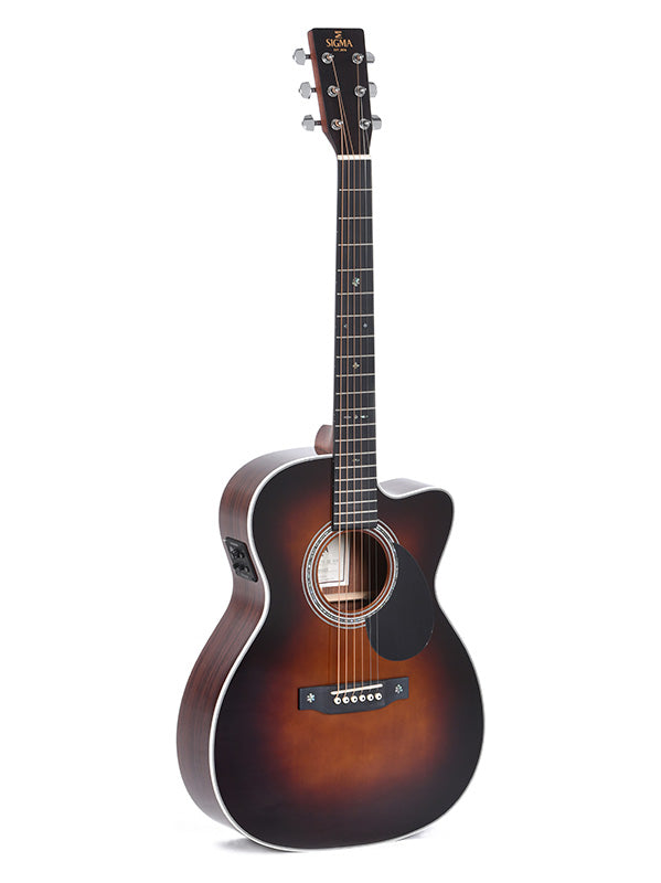 Sigma Guitars OMTC-1E OM Westerngitaar met element - Sunburst Gloss