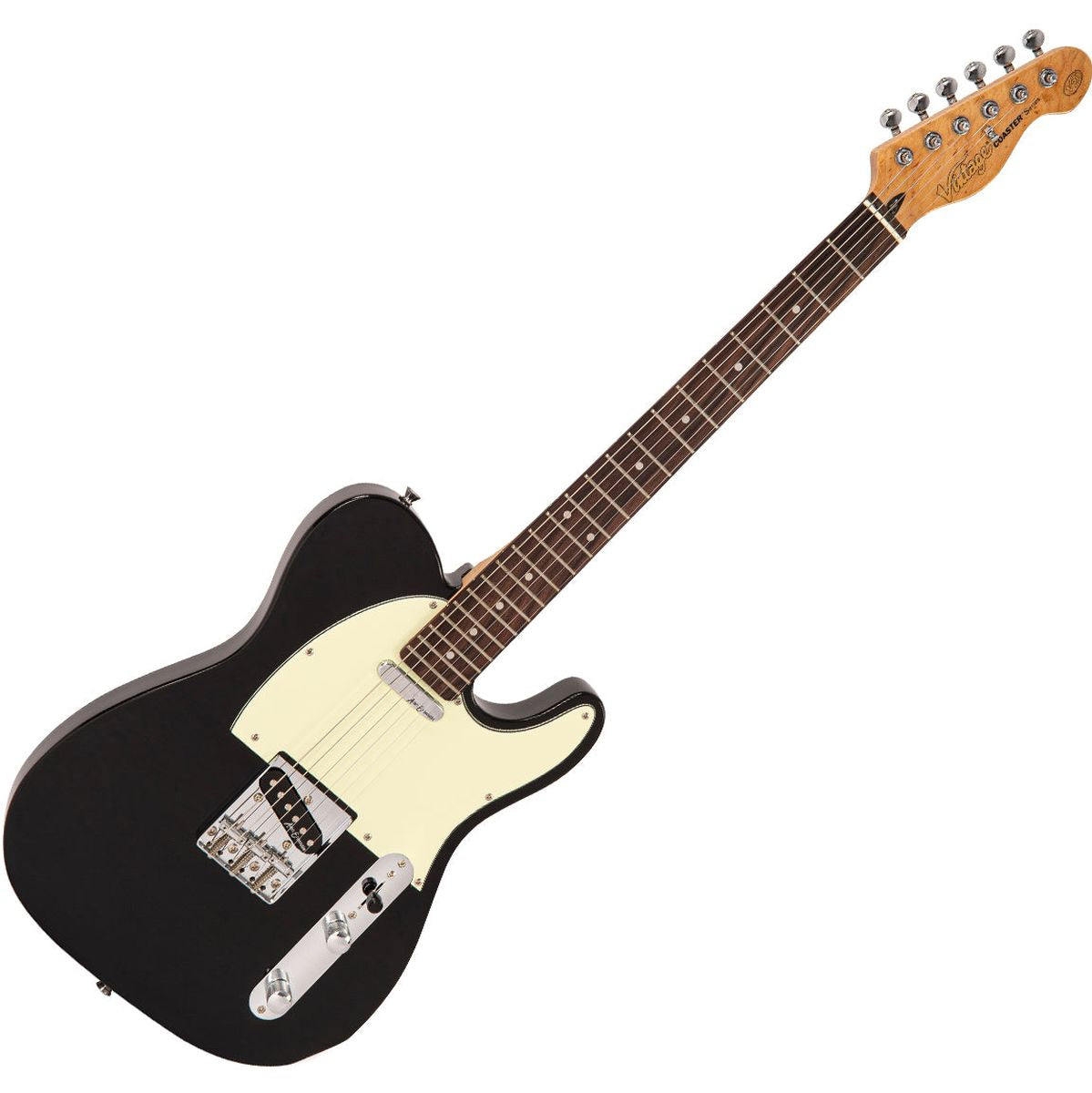Vintage V20 Coaster Series Electric Guitar - Gloss Black