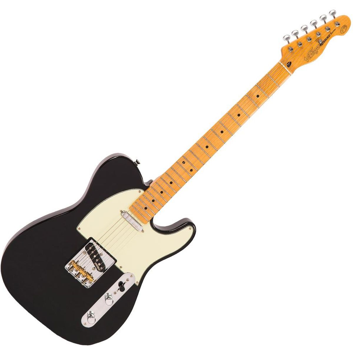 Vintage V75 Electric Guitar - Gloss Black