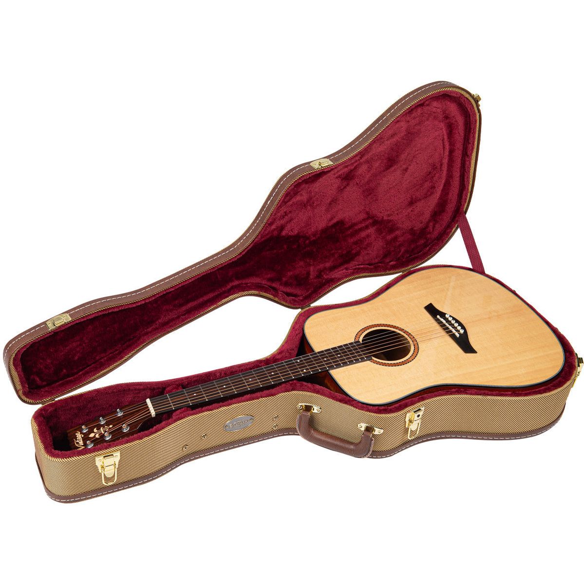 Kinsman Vintage Deluxe Tweed Dreadnought Guitar Case