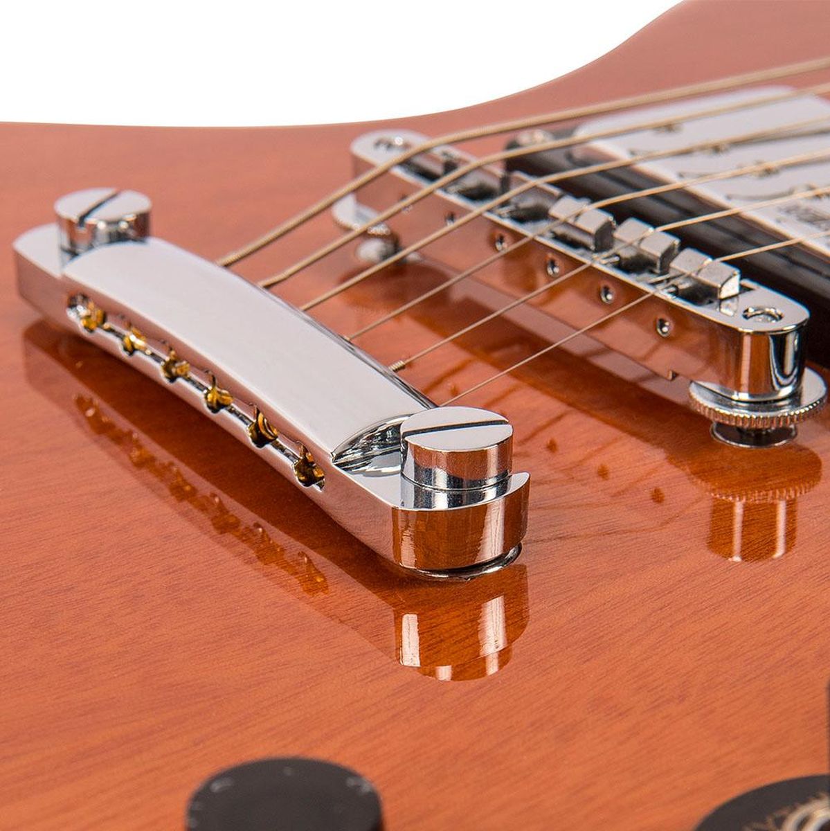 Vintage VS6 Guitar-Natural Mahogany