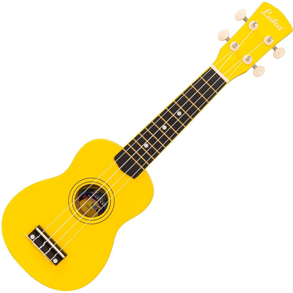 Laka Rainbow Series Ukulele & Bag - Yellow
