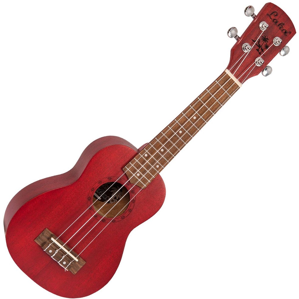 Laka Sapele Series Soprano Ukulele & Bag - Rustic Red