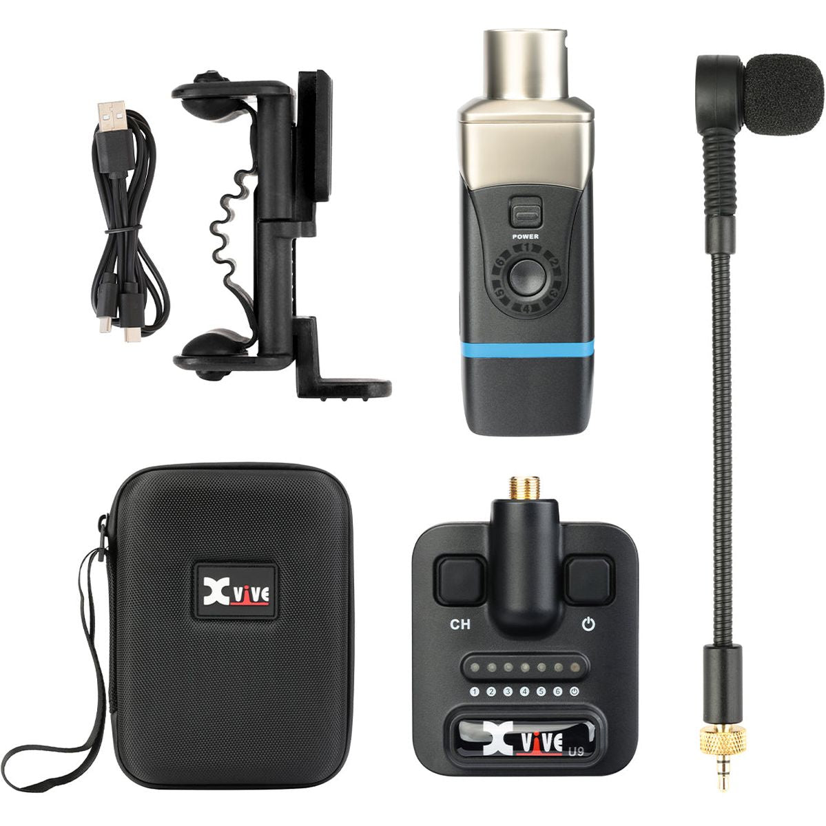 Xvive Violin Guitar Wireless System & Travel Case