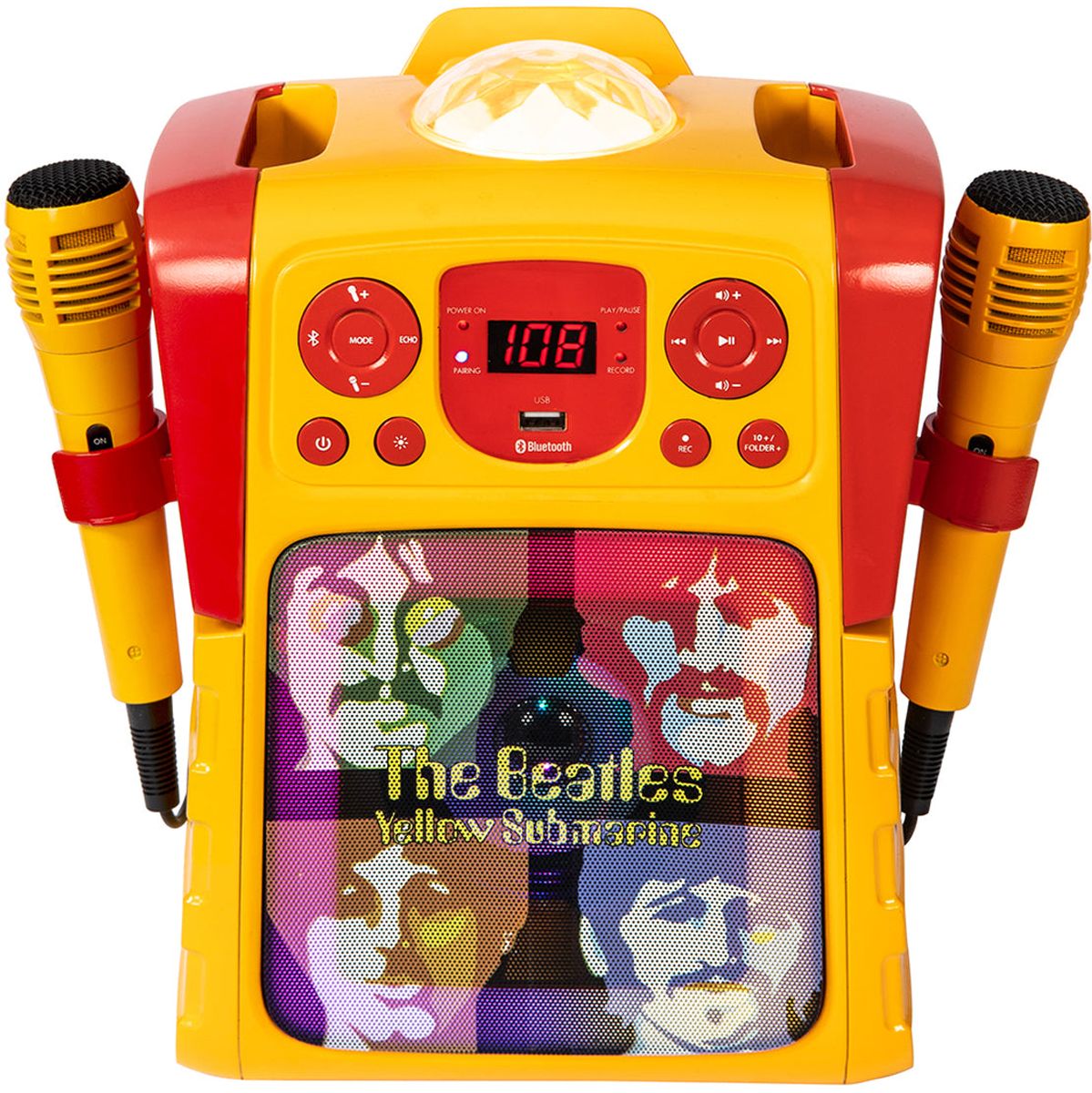 The Beatles Yellow Submarine Karaoke Speaker w/ Lightshow & Two Microphones