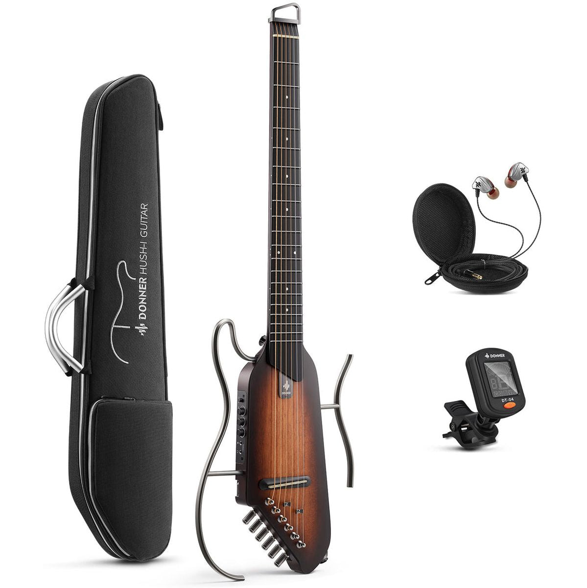 DONNER Hush-I Guitar - Sunburst Elektrische gitaar