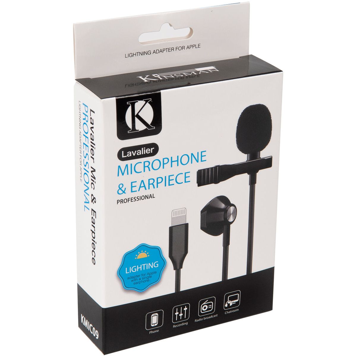 Kinsman Lavalier Microphone w/ Earphone - Lightning Adaptor
