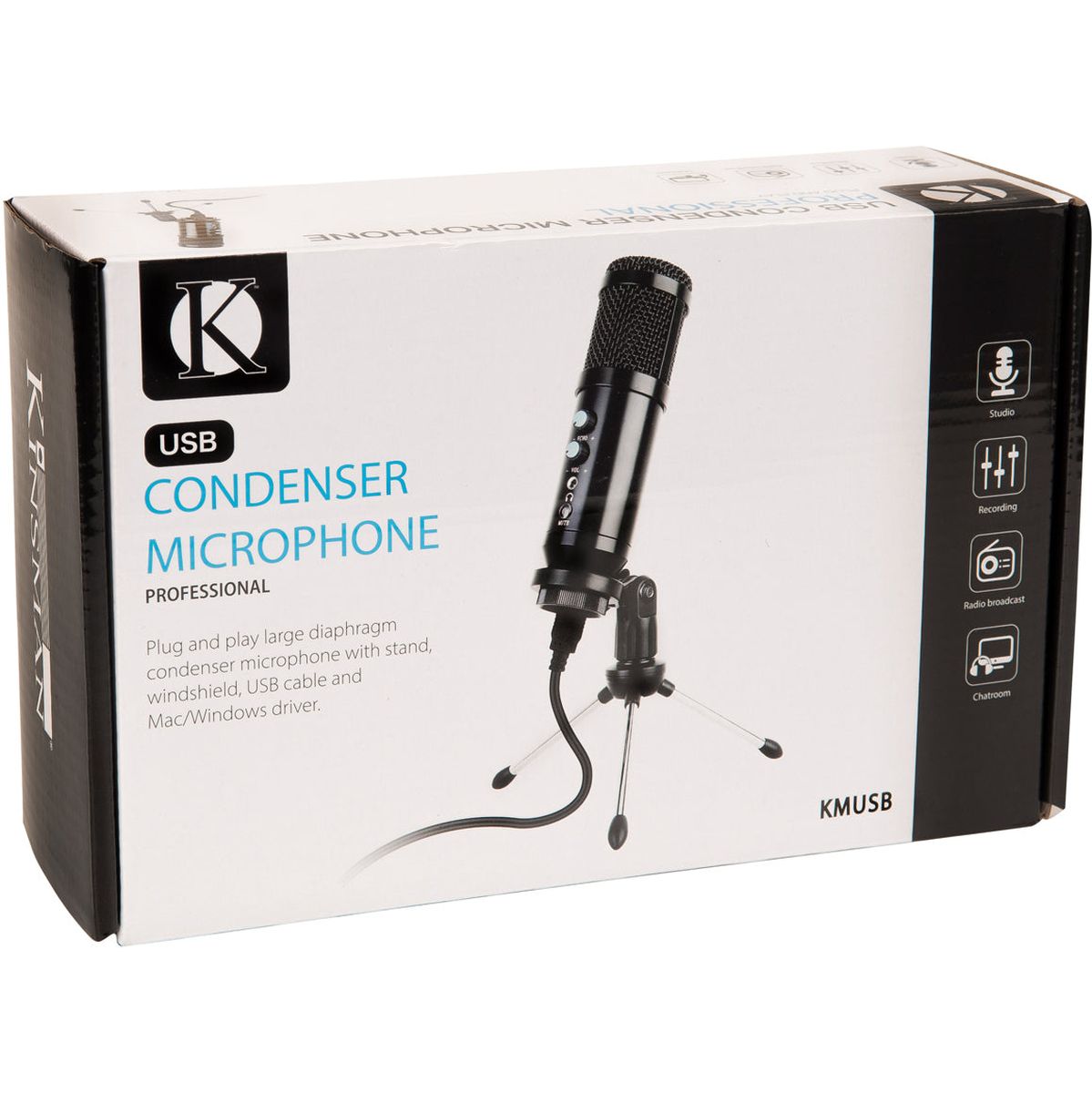 Kinsman Plug And Play USB Microphone w/ USB Port
