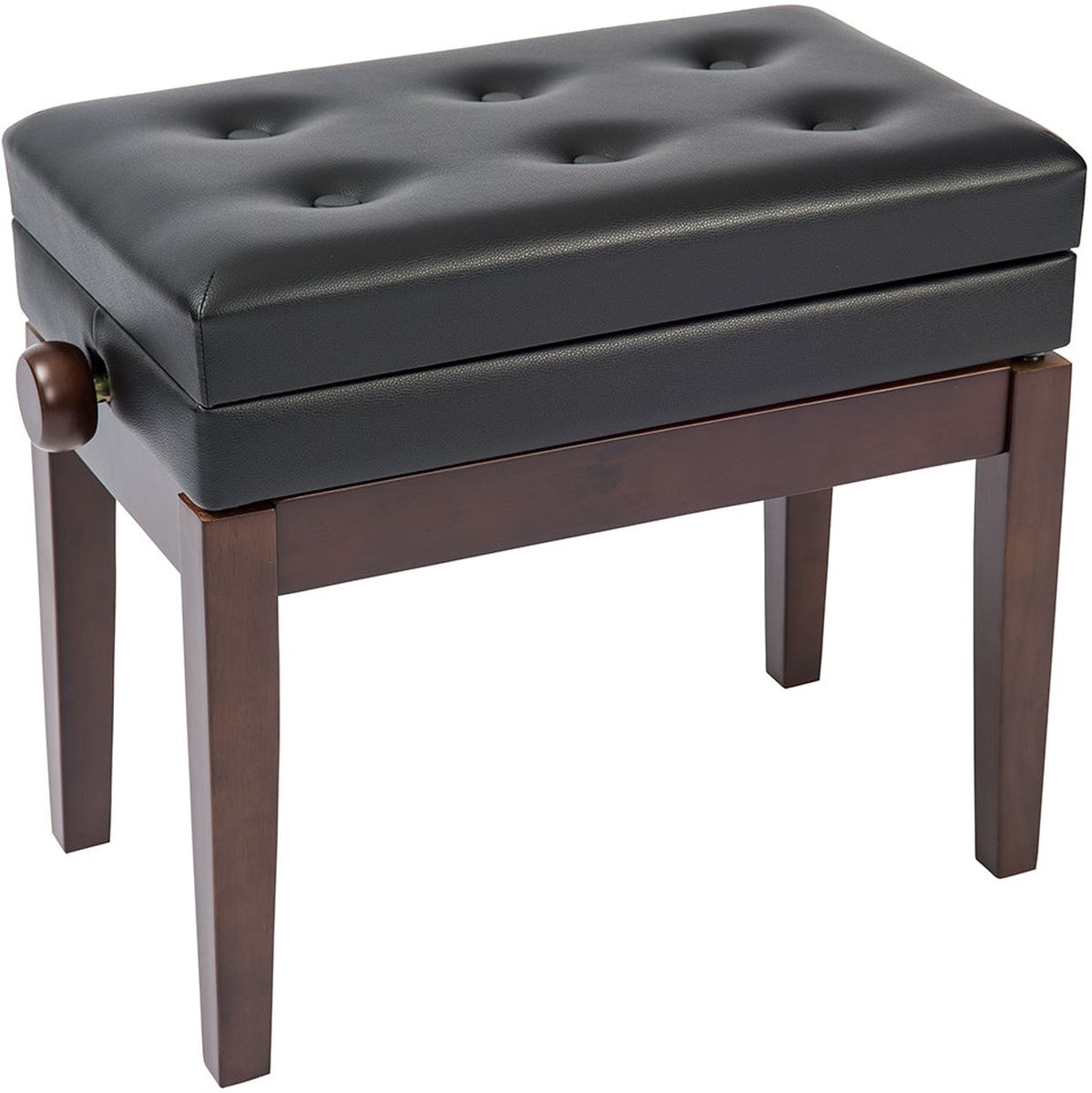 Kinsman Deluxe Adjustable Piano Bench - w/ Storage - Satin Brown