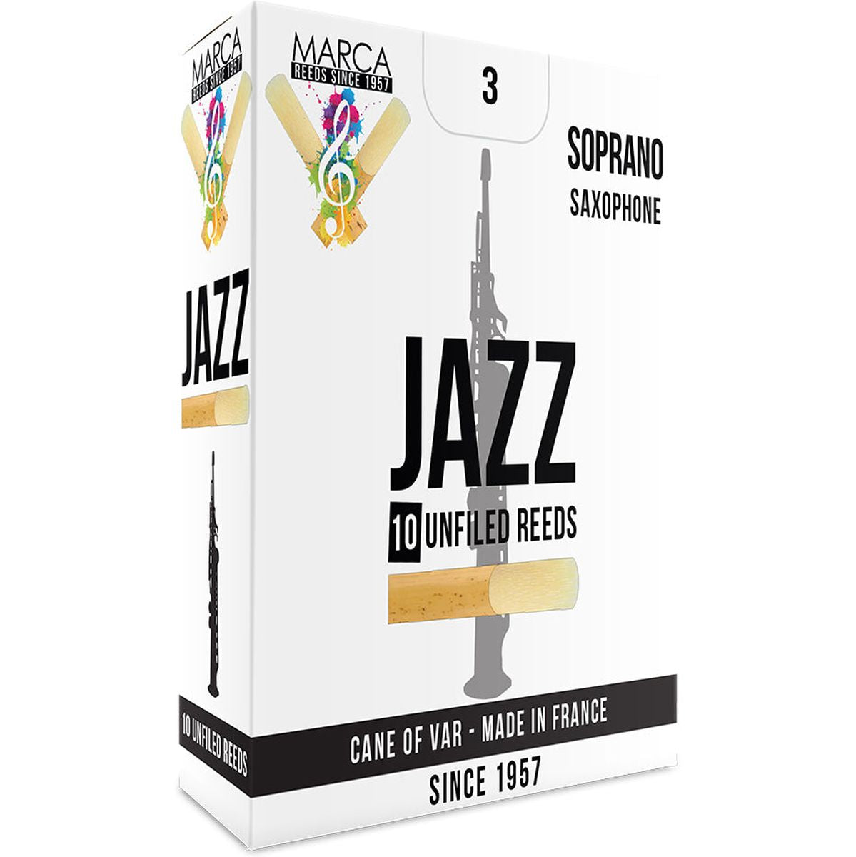 MARCA Reed Saxophone Soprano Jazz - Unfiled 3 - PK Of 10
