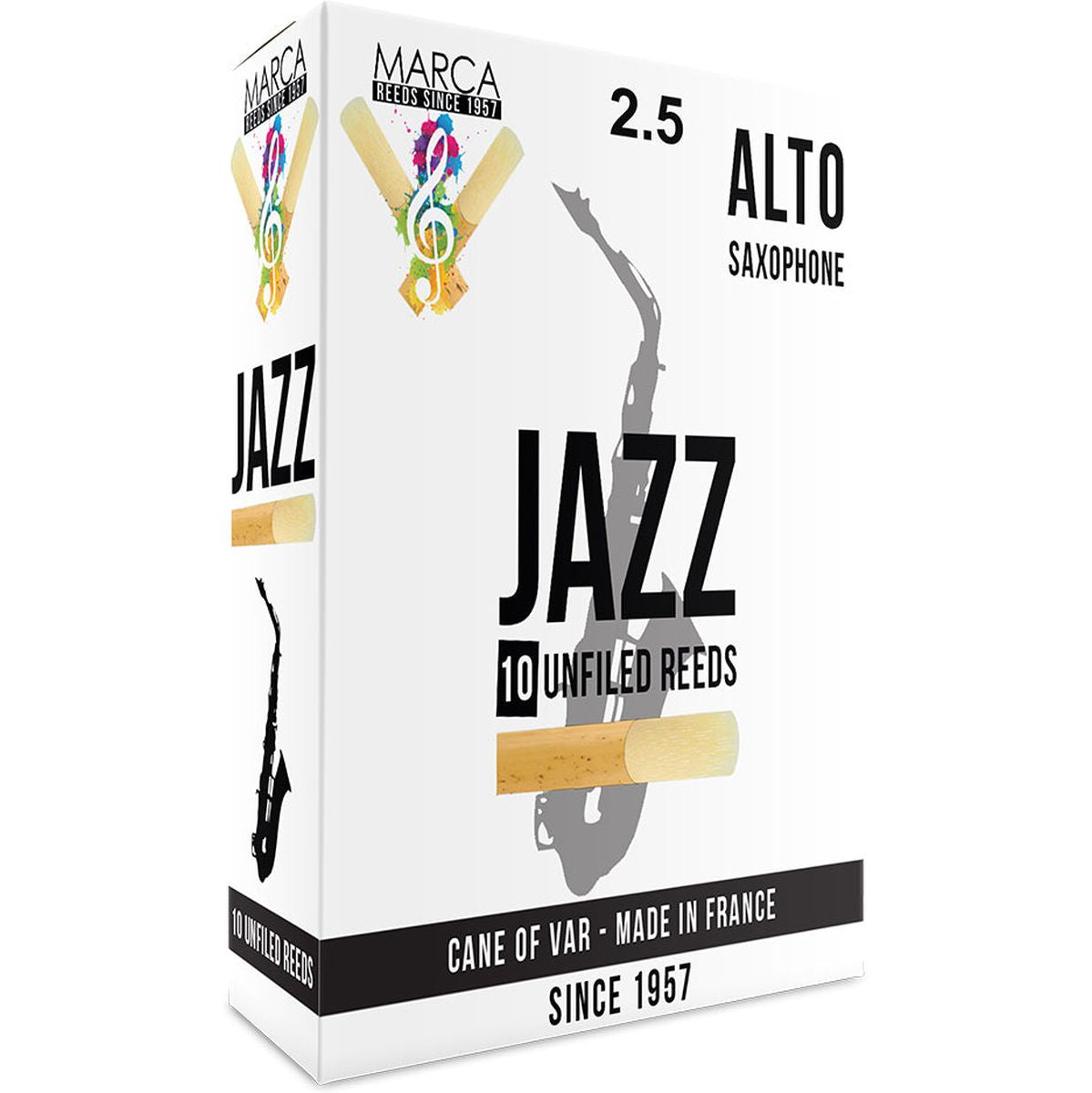MARCA Reed Saxophone Alto Jazz - Unfiled 2.5 - PK Of 10
