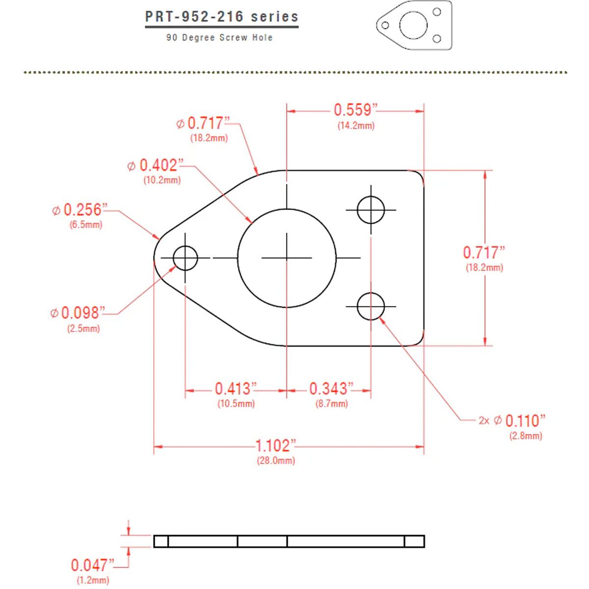 Graph Tech Ratio Plate For 90 Degree Screw Hole - Nickel (1PC)