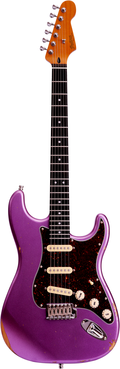Patina PS-7 Purple Relic HSS S-Style Elektrische gitaar