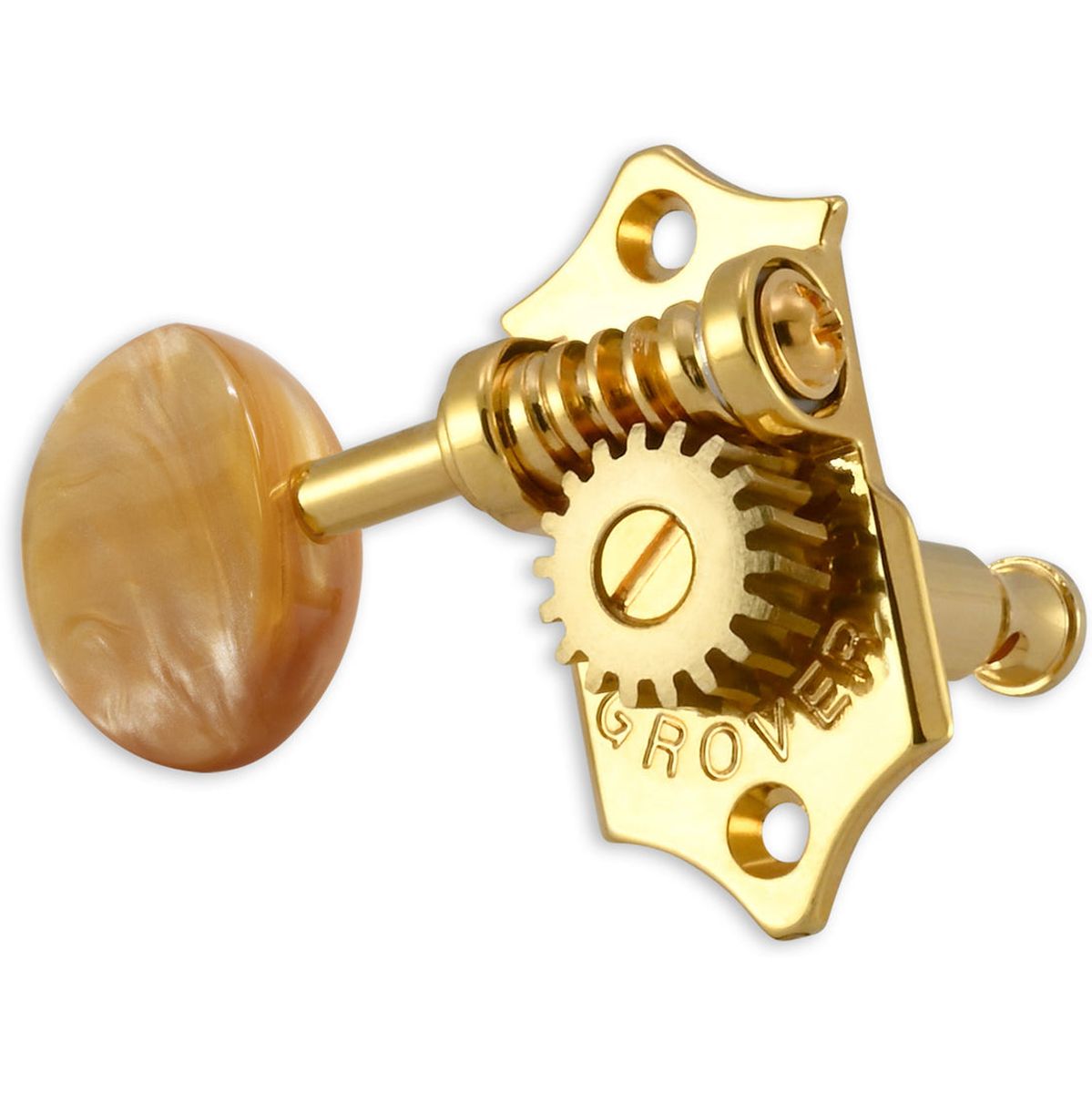 Grover Sta Tite U98 Series Geared Ukulele Pegs Acrylic Buttons Gold