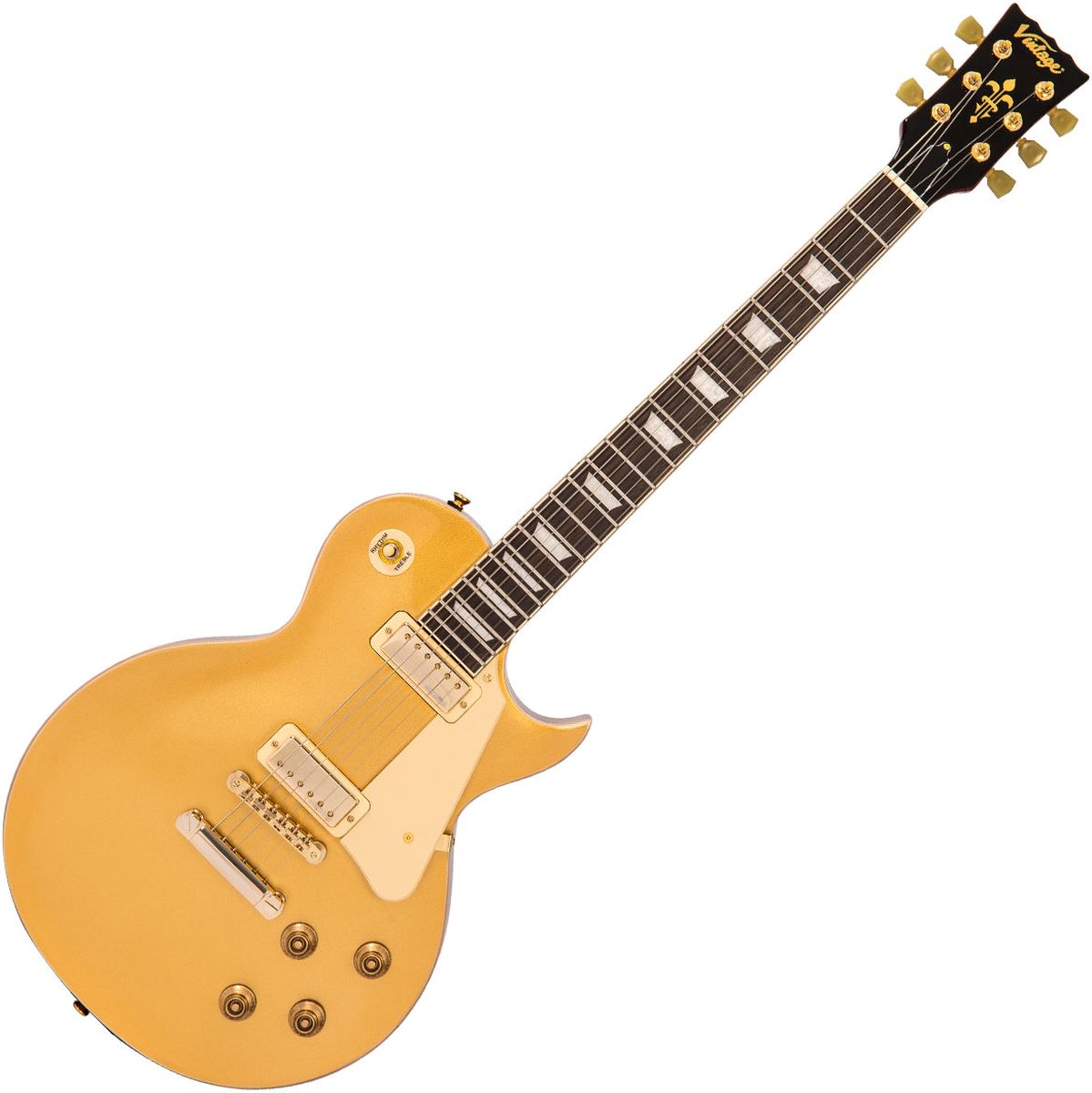 Vintage V100 Electric Guitar Mini HB - Gold Top