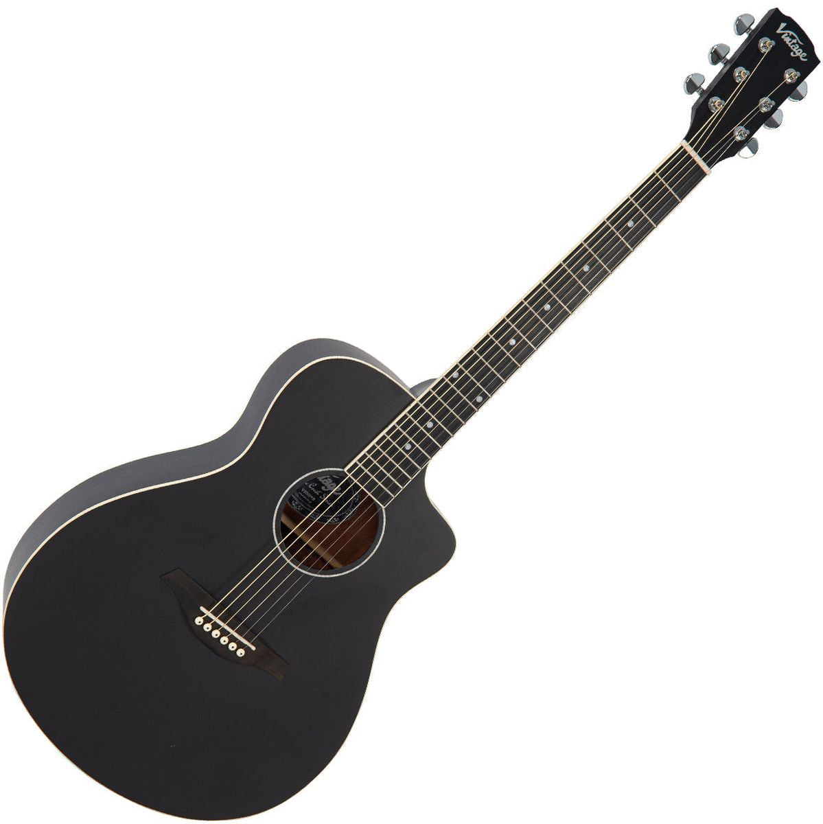 Vintage Pacific Coast Series Acoustic Guitar - Midnite Black