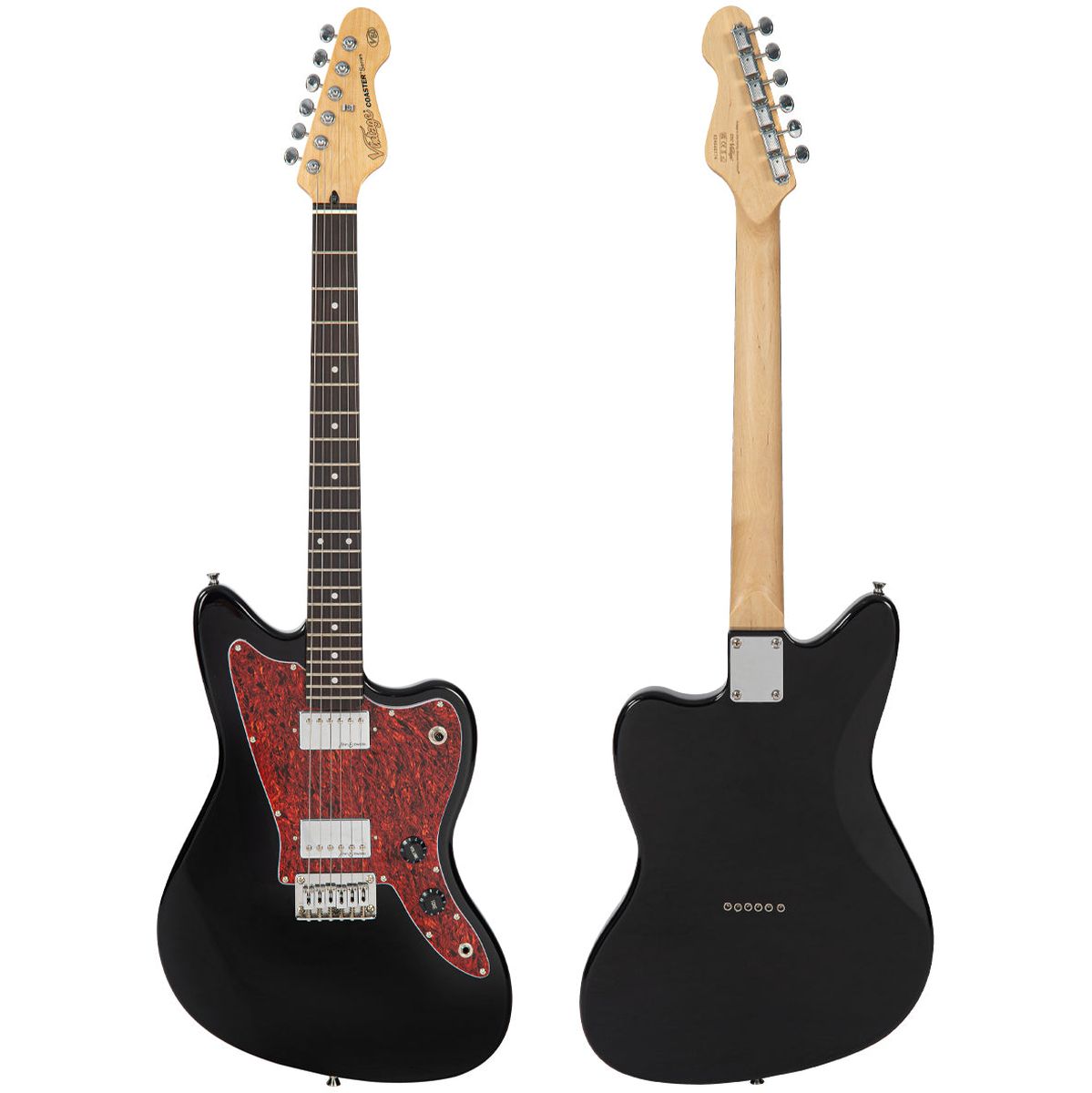 Vintage V50 Coaster Series Electric Guitar - Gloss Black