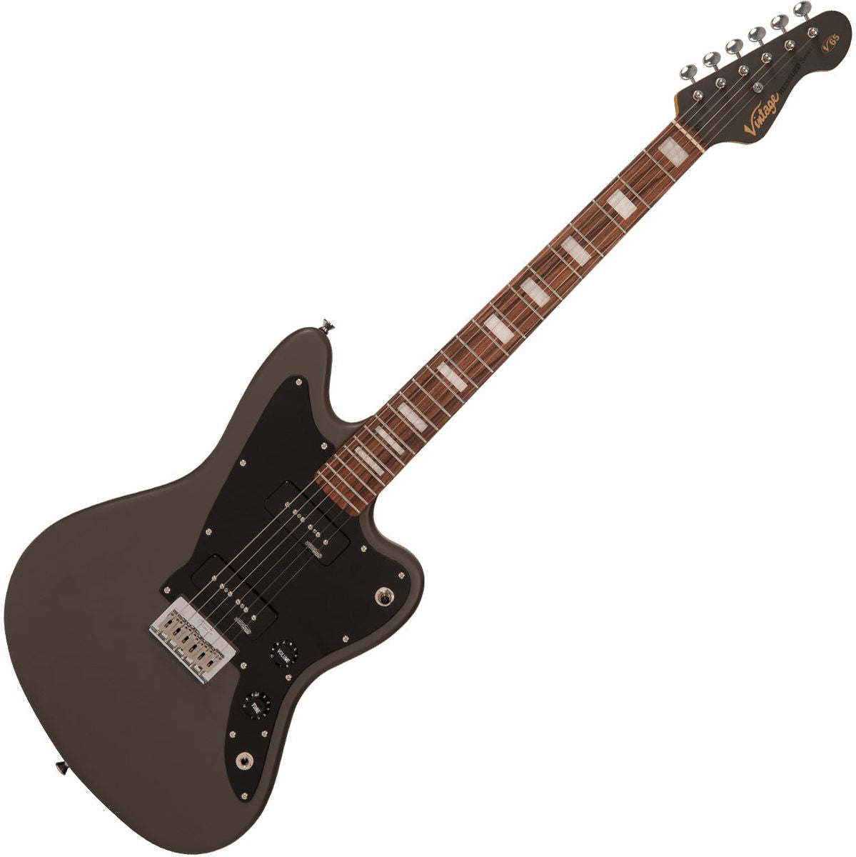 Vintage V65 Hardtail Electric Guitar - Satin Grey