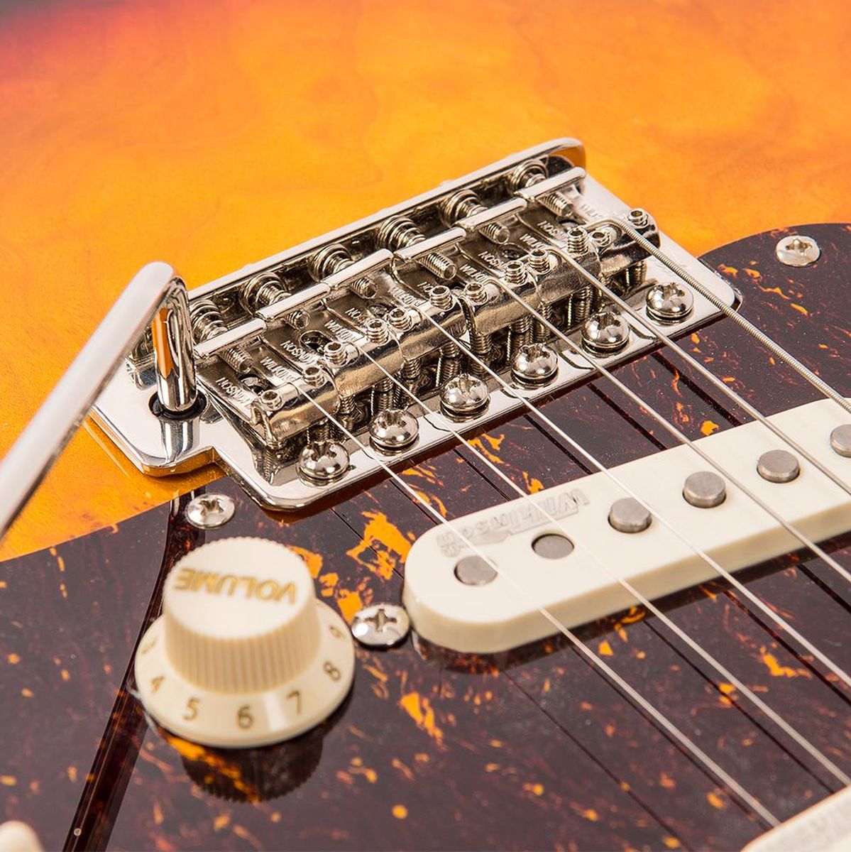 Vintage Electric Guitar-Maple Fingerboard - Sunset Sunburst