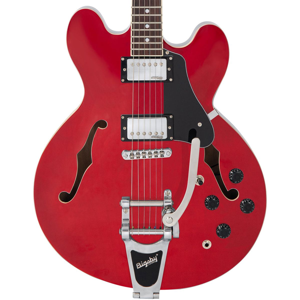 Vintage Semi-Acoustic Guitar w/ Bigsby - Cherry Red