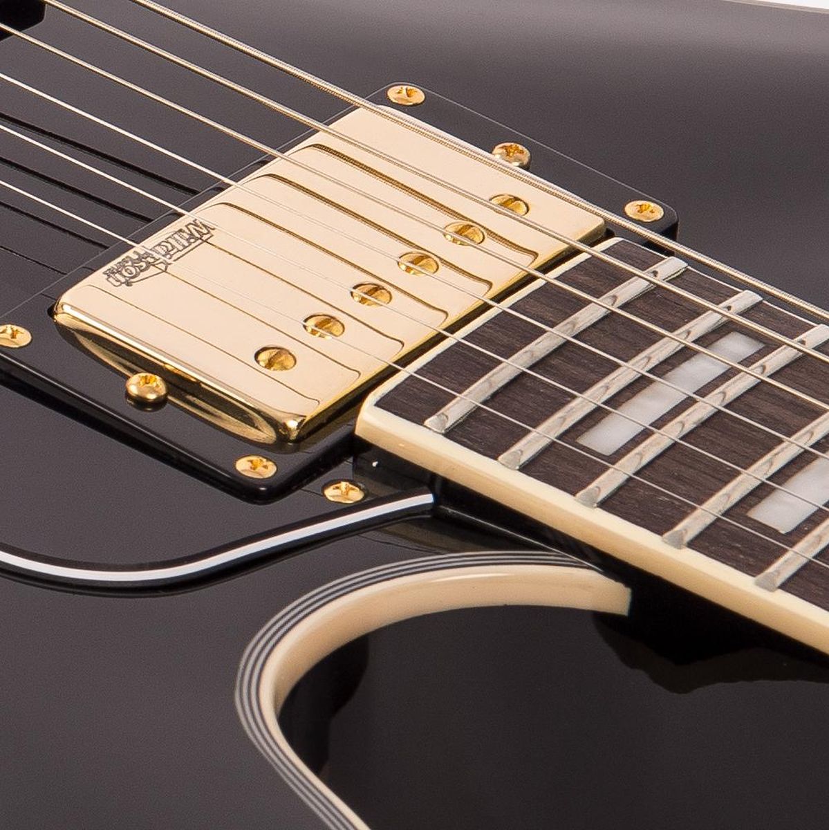 Vintage Semi-Acoustic Guitar - Gold Hardware - Gloss Black