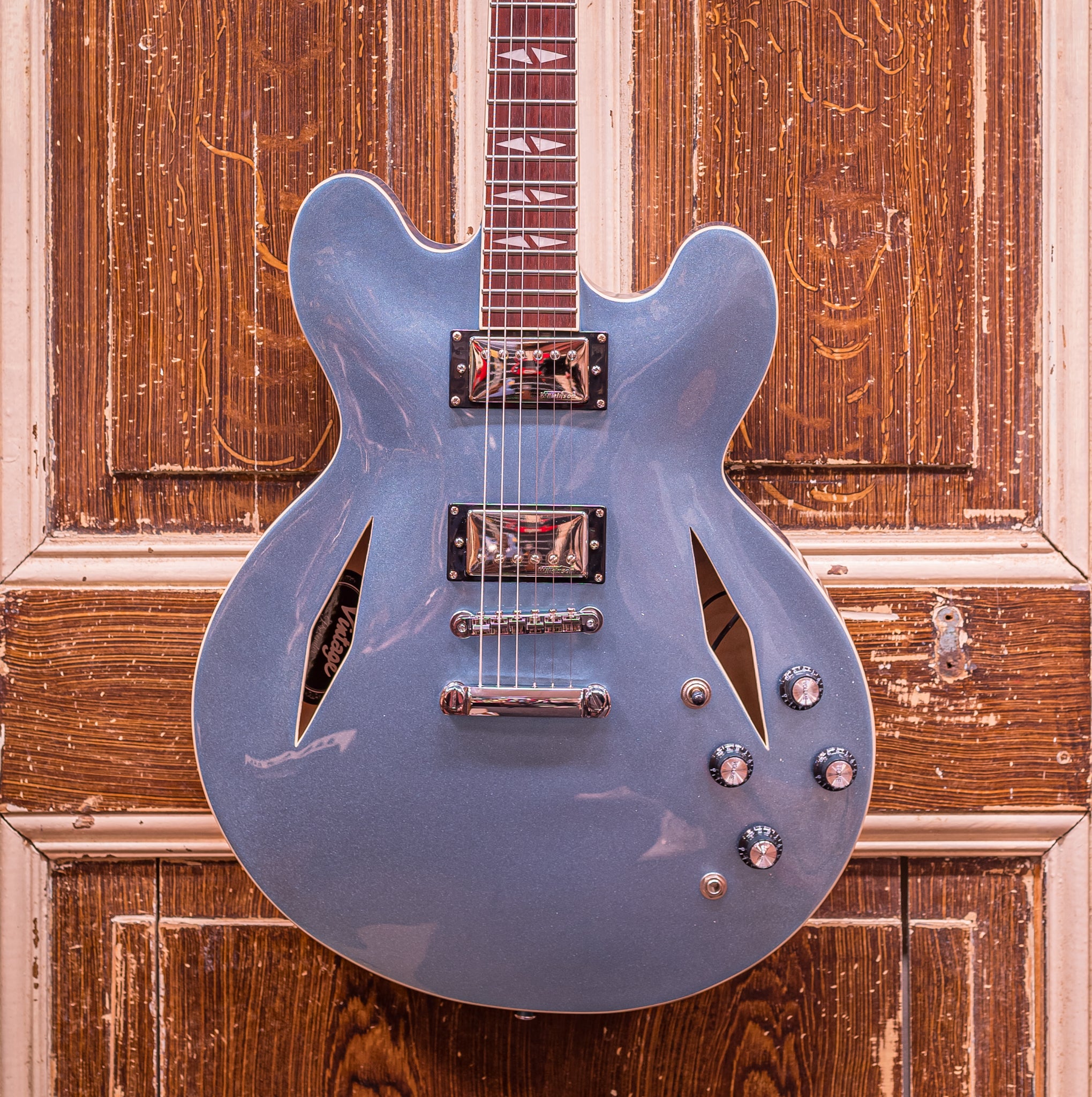Vintage VSA550 'The Pretender' Gun Hill Blue Elektrische gitaar